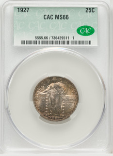 1927 25C Standing Liberty Quarter CACG MS66