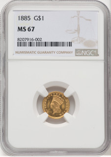 1885 G$1 Gold Dollar NGC MS67