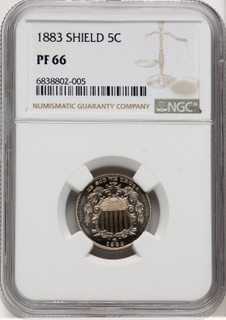 1883 5C SHIELD Proof Shield Nickel NGC PR66