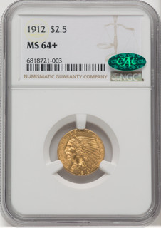 1912 $2.50 CAC Indian Quarter Eagle NGC MS64+