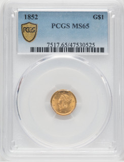 1852 G$1 Gold Dollar PCGS MS65