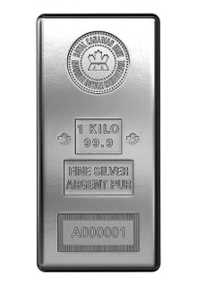 1 Kilo Royal Canadian Mint (RCM) .999 Fine Silver Bar