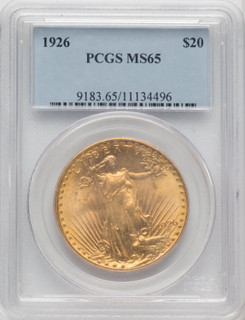 1926 $20 Saint-Gaudens Double Eagle PCGS MS65