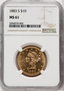 1883-S $10 Liberty Eagle NGC MS61