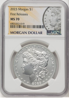 2023 S$1 Morgan Dollar FR Morgan Label Modern Commemoratives NGC MS70