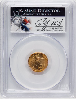 2013 $5 Tenth-Ounce Gold Eagle PCGS MS70 Philip Diehl Signed