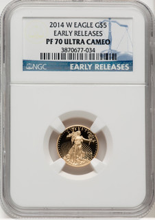 2014-W Gold American Eagle 4-Coin Set ER Blue Label NGC PF70