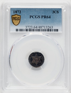 1872 3CS Proof Three Cent Silver PCGS PR64