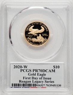 2020-W 1/4 Ounce Gold Eagle FDI Michael Reagan PCGS PR70