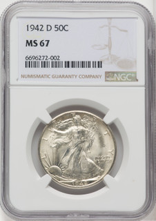 1942-D 50C Walking Liberty Half Dollar NGC MS67 (518926108)