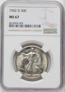 1942-D 50C Walking Liberty Half Dollar NGC MS67 (518973051)