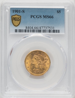 1901-S $5 Liberty Half Eagle PCGS MS66 (519053020)