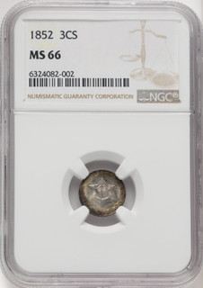 1852 3CS Three Cent Silver NGC MS66 (769485001)