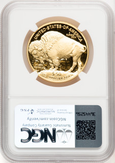 2017-W $50 Gold Buffalo Brown Label NGC PF70