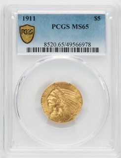 1911 $5 Indian Half Eagle PCGS MS65 (769587003)