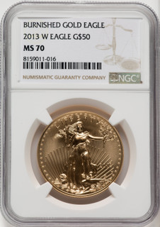 2013-W $50 Burnished Gold Eagle NGC MS70