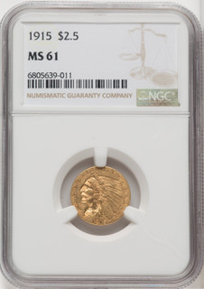 1915 $2.50 Indian Quarter Eagle NGC MS61 (766858056)
