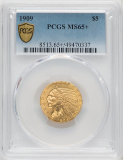 1909 $5 Indian Half Eagle PCGS MS65+ (766863021)