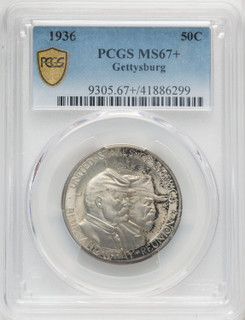 1936 50C Gettysburg Commemorative Silver PCGS MS67+ (766865040)
