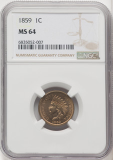 1859 1C Indian Cent NGC MS64 (504541006)