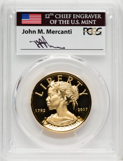 2017-W $100 American Liberty High Relief First Day of Issue Mercanti PCGS PR70