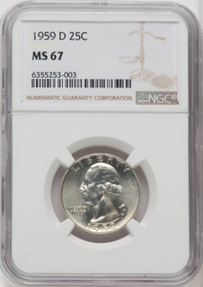 1959-D 25C Washington Quarter NGC MS67 (506203001)