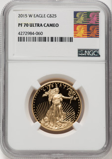 2015-W $25 Gold Eagle NGC PF70 Reagan Label