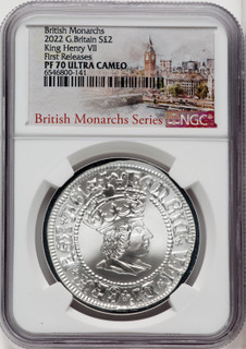 Elizabeth II silver Proof  King Henry VII  2 Pounds (1 oz) 2022 PR70 Ultra Cameo NGC World Coins NGC MS70 (516550204)