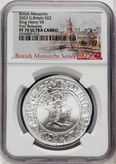 Elizabeth II silver Proof  King Henry VII  2 Pounds (1 oz) 2022 PR70 Ultra Cameo NGC World Coins NGC MS70 (516550286)