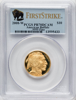 2008-W $10 Buffalo Quarter-Ounce Gold First Strike PCGS PR70 (505930003)