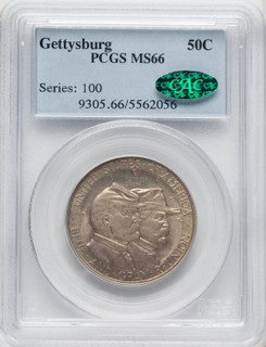 1936 50C Gettysburg CAC Commemorative Silver PCGS MS66 (766227021)