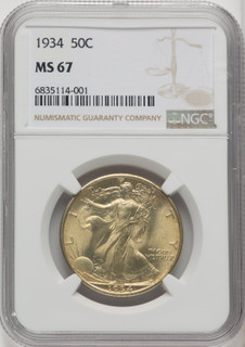 1934 50C Walking Liberty Half Dollar NGC MS67 (766265028)