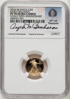 2016-W Gold American Eagle 4-Coin Set NGC PF70 Angela Buchanan Signed