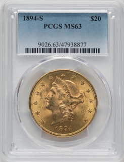 1894-S $20 Liberty Double Eagle PCGS MS63 (171367816)