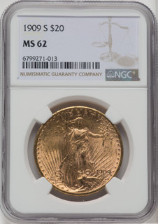 1909-S $20 Saint-Gaudens Double Eagle NGC MS62 (173860263)