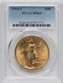 1914-S $20 Saint-Gaudens Double Eagle PCGS MS63 (571628035)