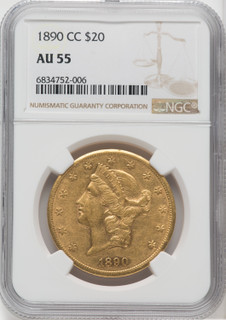 1890-CC $20 Liberty Double Eagle NGC AU55 (765720002)