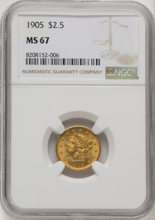 1905 $2.50 Liberty Quarter Eagle NGC MS67 (769255005)