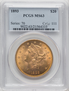 1893 $20 Liberty Double Eagle PCGS MS63 (767549039)