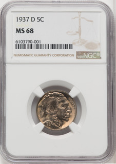 1937-D 5C Buffalo Nickel NGC MS68 (768602020)