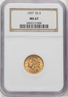 1907 $2.50 Liberty Quarter Eagle NGC MS67 (768602053)