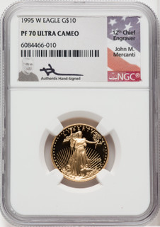 1995-W $10 Quarter-Ounce Gold Eagle NGC PF70 Mercanti