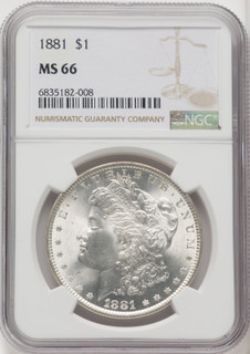 1881 $1 Morgan Dollar NGC MS66 (765367062)