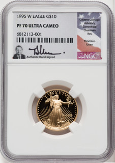 1995-W $10 Quarter-Ounce Gold Eagle NGC PF70 Thomas Uram