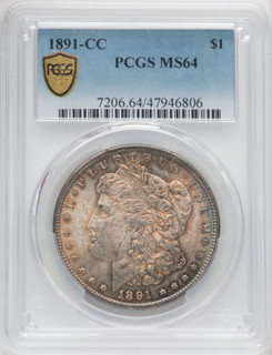 1891-CC $1 Morgan Dollar PCGS MS64 (760838004)