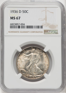 1936-D 50C Walking Liberty Half Dollar NGC MS67 (760889009)