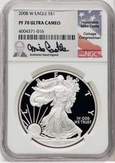 2008-W Silver Eagle NGC PF70 Mike Castle