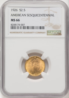 1926 $2.50 SESQUI Commemorative Gold NGC MS66 (768877001)