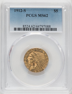 1912-S $5 Indian Half Eagle PCGS MS62 (760542003)