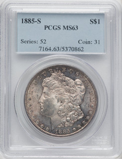 1885-S $1 Morgan Dollar PCGS MS63 (505782072)